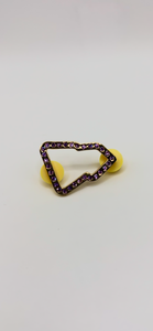 NE Border pin Gold plating with a violet stone
